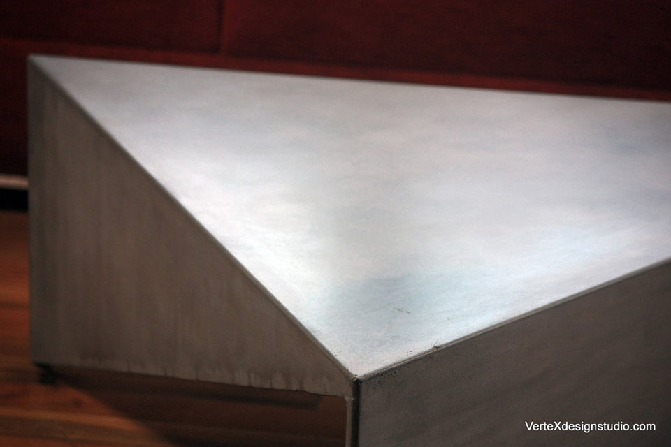 Bermuda Concrete Coffee Table- Equilateral Triangle 36, indoor/outdoor coffee table, handmade, Modern/unique coffee Table, Custom size table