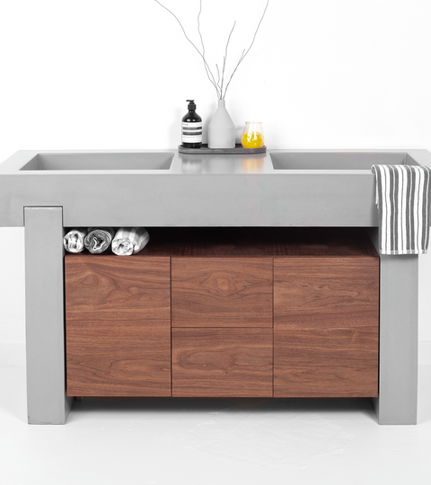 How to decorate with raw materials like concrete and wood?