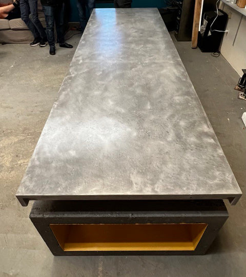 Post tension concrete table