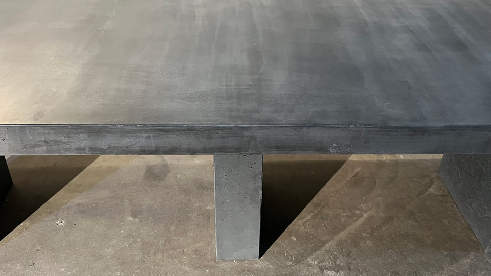 Monolithic Concrete Dining Table – Minimalist Architectural Trestle