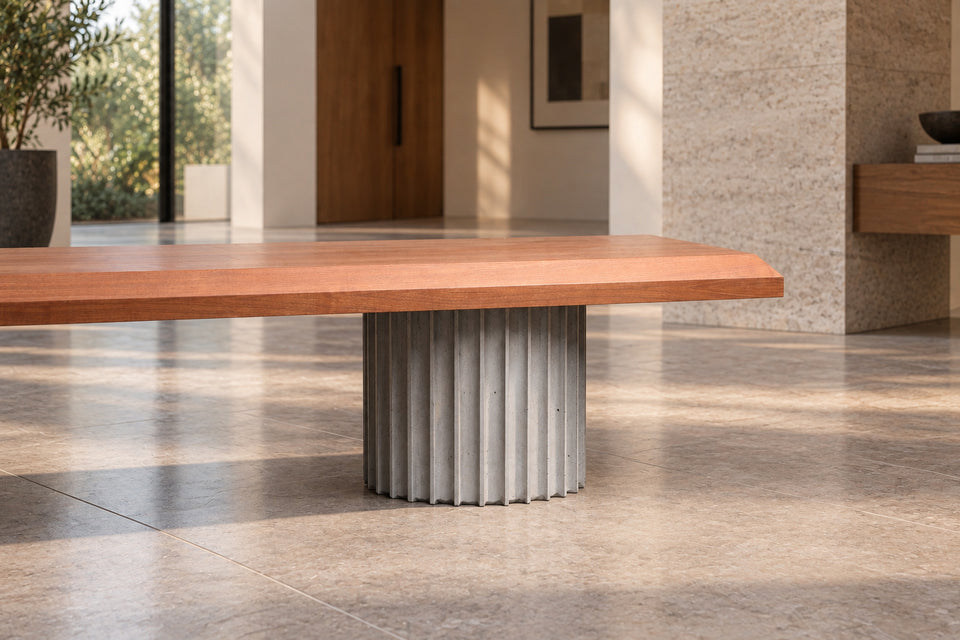 Colonnade Walnut Concrete Bench
