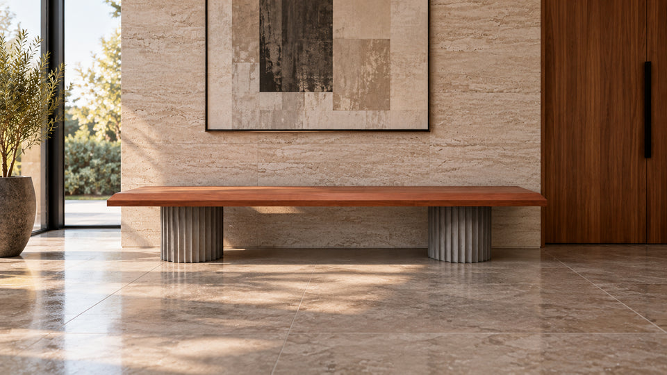 Colonnade Walnut Concrete Bench