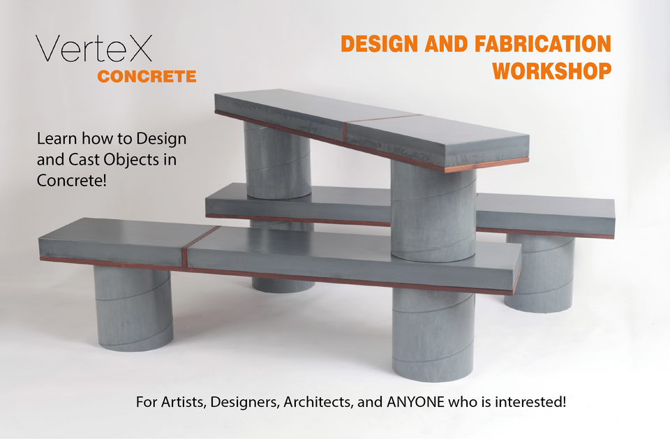 Concrete Design and Fabrication Workshop - In-Person - June 26, 27, 28 2.5-day- concrete workshop for Artists, Designer, and Architects.