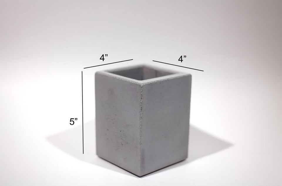 Pencil holder Custom Design or Business Logo, Modern Gray Concrete Desktop Pencil Holder Cup and Pen Holder, Office Stationery Organizer