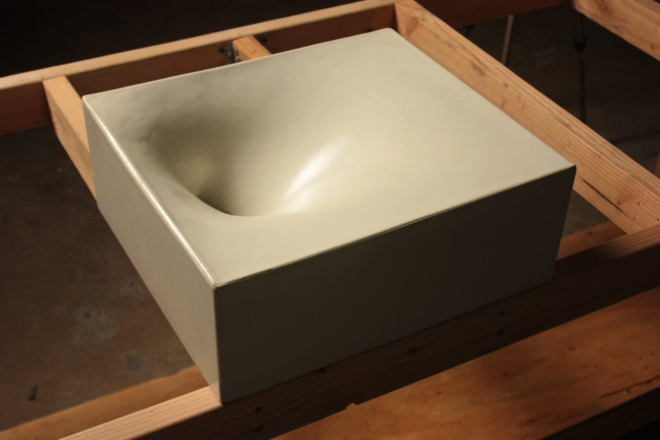 Artisan Handcrafted Concrete Sink - Unique Vortex Design - Pedestal/Over Mount Bathroom Vanity Basin - Modern Home Decor.