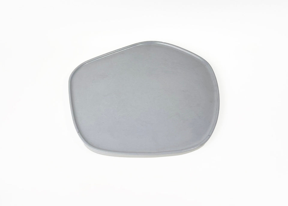 medium Gray concrete organic-shaped tray pictured