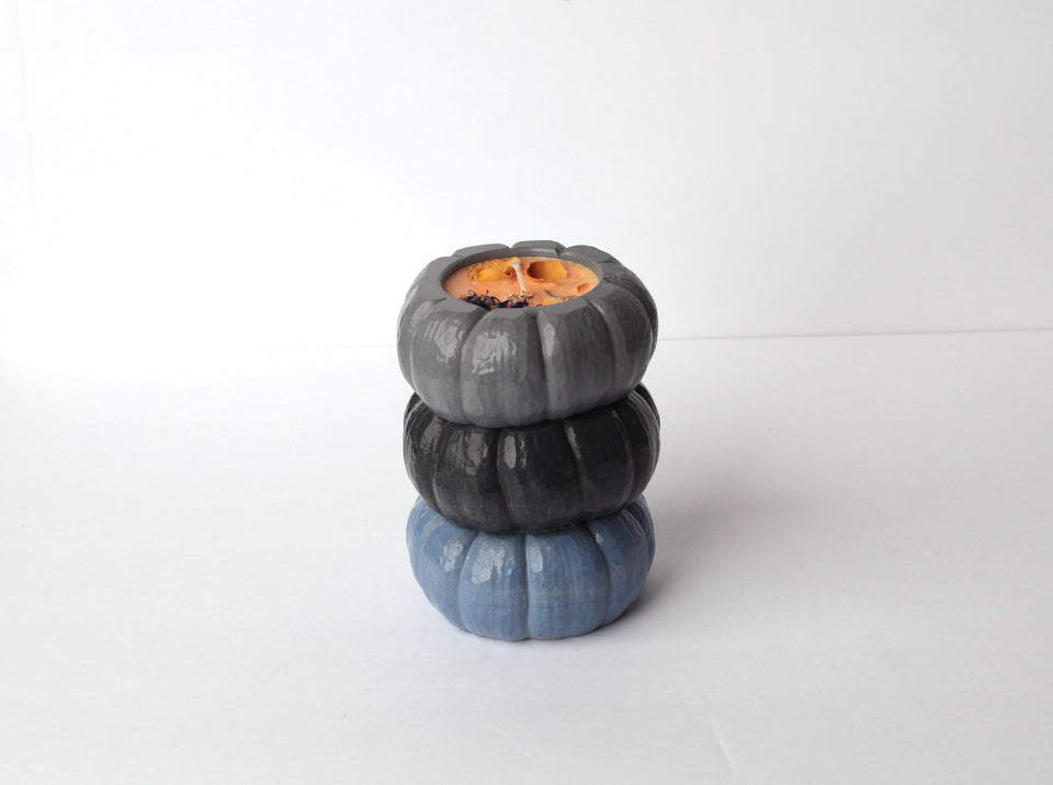 Concrete Pumpkin Container Candle, Random Color