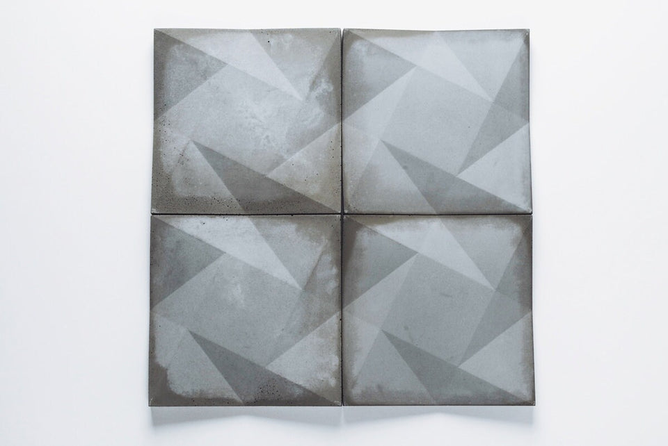 Twisted 3D Square Concrete Wall Tile - Concrete Tiles Custom Set