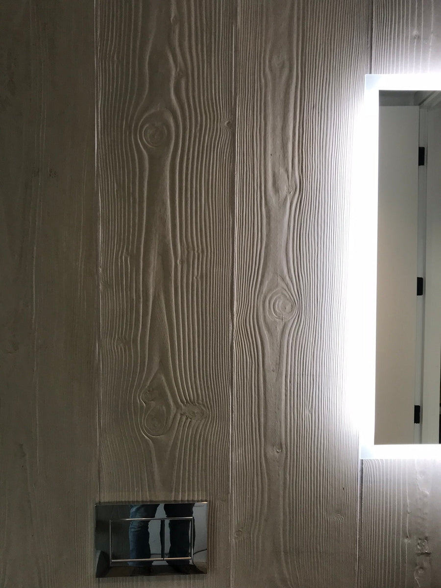 Custom Set of 3D Wood-Textured Concrete Wall Panels for Modern and Uni