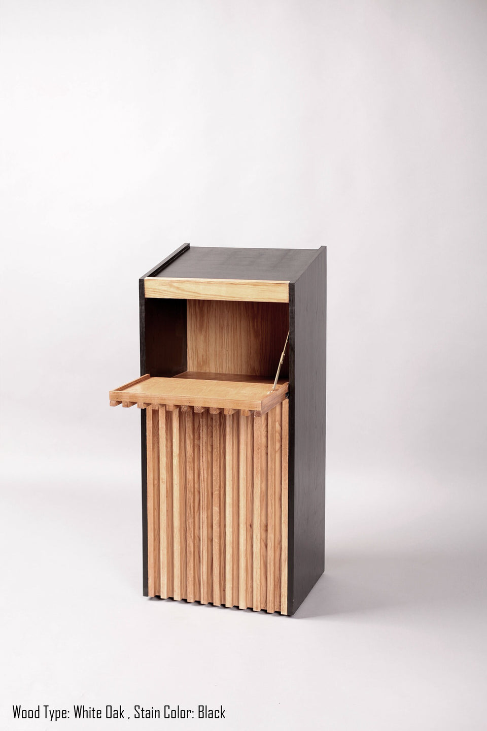 Wood Lectern with Desk and Storage