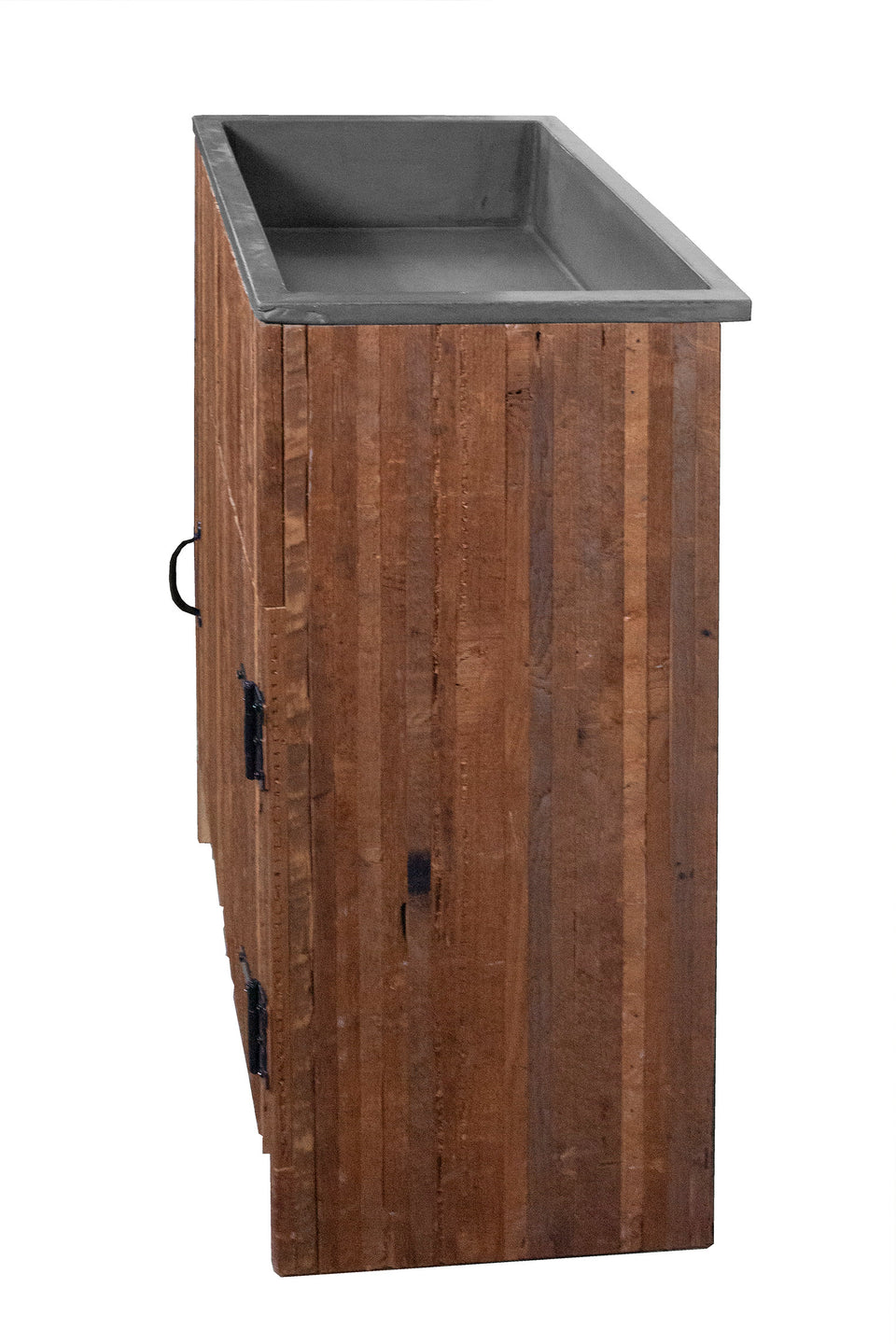 As Is! Rustic Concrete and Wood Pedestal Farm Sink