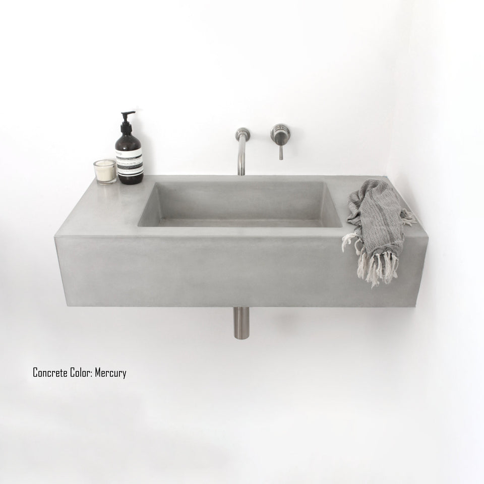 Floating Concrete Sink - Custom Floating Sink made of Concrete, bathroom vanity, floating vanity, concrete vanity, floating bathroom vanity
