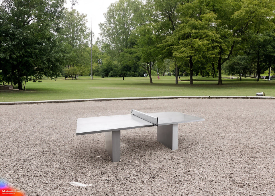 Concrete ping pong table, functional art piece, outdoor furniture, modern design, convertible dining table, multifunctional table, ping pong