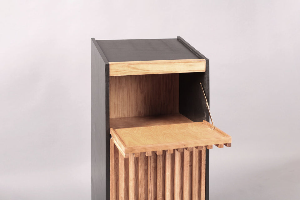 Wood Lectern with Desk and Storage